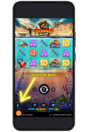 Ouvrir les règles du Big Bass Splash slot.