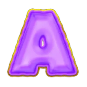 Purple A slot symbol